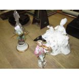 Royal Doulton figurine Antoinette, Meissen style Monkey trumpet player,