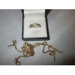 9 ct gold ring & 9 ct gold bracelet & 9 ct gold necklace 5 g