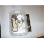 Tub of assorted watches and movements (silver cases included)