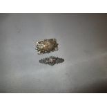 2 x early 20th century silver brooches 12 g