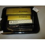 Tub of vintage fountain ink pen spares & empty boxes