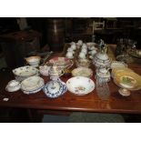 Quantity of 19th century pottery table ware dessert service, tureens etc.