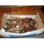 Box of wooden handled cutlery