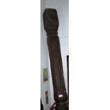 Carved antique hardwood Indian temple pillar (Architectural salvage interest)