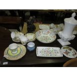Decorative china : Minton Haddon Hall bowl, tea ware etc.
