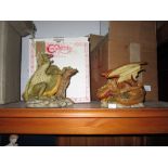 2 x Enchantica dragon ornaments (boxed)