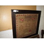 Victorian needlework sampler : Ellen Wright 1846