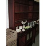 Victorian mahogany dresser with mirror front cupboard underneath