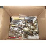 Box of silver plated cutlery