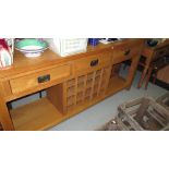 Modern light oak three drawer dresser base