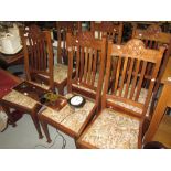 Set of six elegant carved mahogany dining chairs