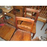 Set of four early 19th century provincial dining chairs with elm seats