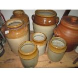 Vintage stone ware storage vessels