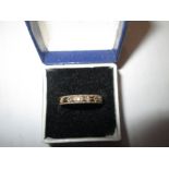 9 ct gold semi eternity ring size 52 in presentation box