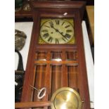 Late Victorian oak case wall clock