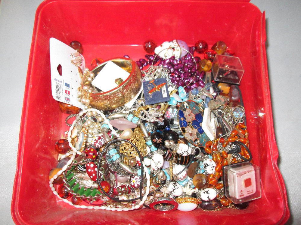 Tub of costume jewellery