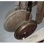 2 x antique copper warming pans