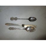 2 x Chinese silver spoons and butter spreader 36 g