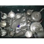 Box of pewter ware