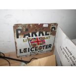 Vintage enamel advertising sign : Parker of Leicester Little Giant