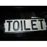 Cast iron sign : Toilet