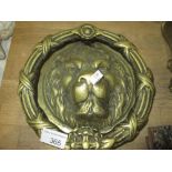 Regency style Lions head door knocker 23 cms in diameter