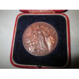 Bronze 1915 Education award medallion in case of issue