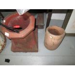 Vintage terracotta chimney pot & drain pipe