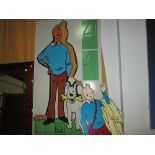 Tintin 3 d shop sign (boxed) and cardboard cut out advertising sign