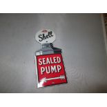 Vintage style enamel sign : Shell Sealed Pump