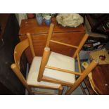 Set of 2 x kitchen chairs & retro lap dining table