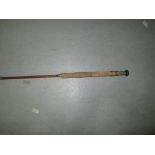 Vintage split cane 3 piece with spare piece fishing rod : 335 cms