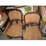 Set of four Victorian spoon back mahogany dining chairs