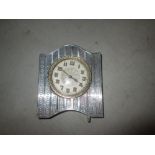 Silver mantle clock with engine turned decoration Birm.
