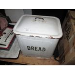 Vintage enamel bread bin