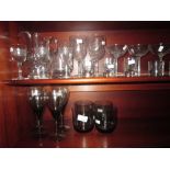 Shelf of glassware