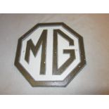 Cast iron advertising sign : MG cars 23 cms x 23 cms