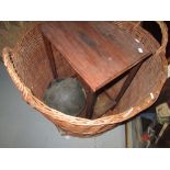 Wicker log basket & occasional table