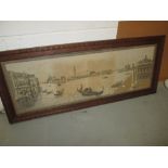 Framed needle point Venetian scene