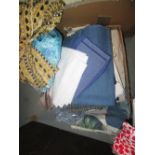 3 x boxes of wool, fabric etc.