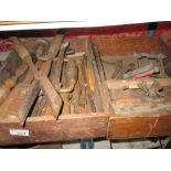 Assorted wood working tools : spokeshave, moulding planes etc.