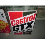 Vintage style painted metal advertising sign : Castrol 70 cms x 50 cms