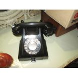 Vintage bakelite black telephone Model 332