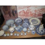 Various blue and white china