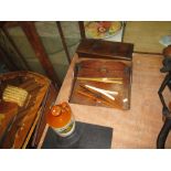 Vintage office tray, wooden box, novelty ashtray,