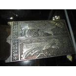 Chinese silver metal scroll weights