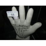 Pottery palmistry hand