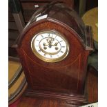 Victorian mahogany inlaid mantle clock,
