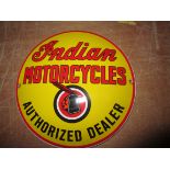 Vintage style enamel sign: Indian Motorcycles