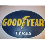 Cast iron advertising sign : Goodyear Tyres